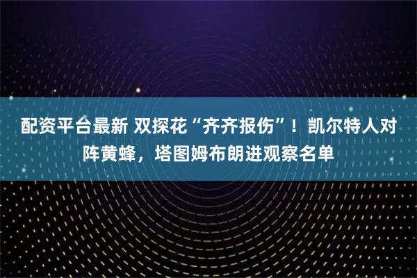 配资平台最新 双探花“齐齐报伤”！凯尔特人对阵黄蜂，塔图姆布朗进观察名单